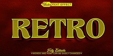 Retro Sarı Vintage Düzenlenebilir Metin Efekti Şablonu