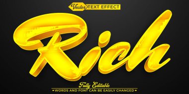 Zarif Parlak Zengin Altın Vektör Düzenlenebilir Metin Efekti Şablonu
