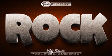 Kaya Vektörü Düzenlenebilir Metin Efekti Şablonu