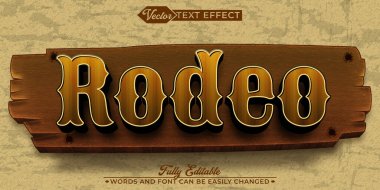 Rodeo Vektör Düzenlenebilir Metin Efekti Şablonu