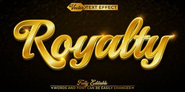 Altın Lüks Kraliyet Parlak Vektör Düzenlenebilir Metin Efekti Şablonu