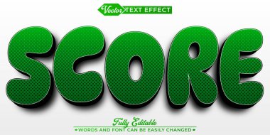 Futbol Puanı Cam Vektör Düzenlenebilir Metin Efekti Şablonu