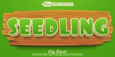 Seedling Green Bitki Vektörü Düzenlenebilir Metin Efekti Şablonu