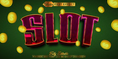 Kumar Slot Vektörü Düzenlenebilir Metin Efekti Şablonu