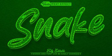 Çizgi Yılan Vektörü Düzenlenebilir Metin Efekti Şablonu