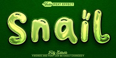 Yeşil Salyangoz Vektörü Düzenlenebilir Metin Efekti Şablonu