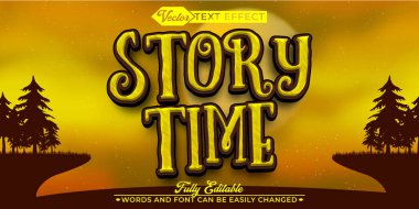 Hikaye Zamanı Vektörü Düzenlenebilir Metin Efekti Şablonu