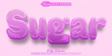 Şekerli Şeker Vektörü Düzenlenebilir Metin Efekti Şablonu