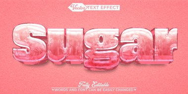 Şekerli Şeker Vektörü Düzenlenebilir Metin Efekti Şablonu