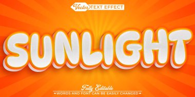 Çizgi film Günışığı Vektörü Düzenlenebilir Metin Efekti Şablonu