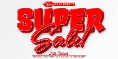 Çizgi film Süper Satış Vektörü Düzenlenebilir Metin Efekti Şablonu