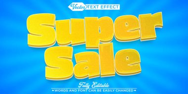 Çizgi film Süper Satış Vektörü Düzenlenebilir Metin Efekti Şablonu