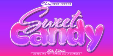  Tatlı Şeker Puf Şekeri Yumuşak Renkli Tamamen Düzenlenebilir Metin Efekti