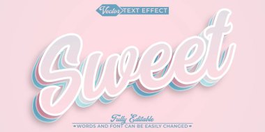 Yumuşak Pembe Tatlı Vektör Düzenlenebilir Metin Efekti Şablonu