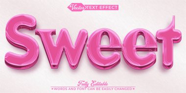 Cartoon Pink Sweet Vector Editable Text Effect Template