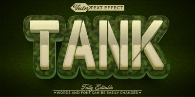 Camo Askeri Tank Vektör Düzenlenebilir Metin Efekti Şablonu