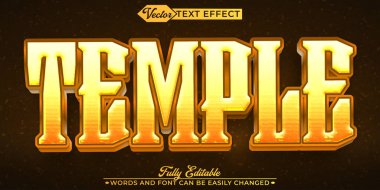 Turuncu Tapınak Vektörü Düzenlenebilir Metin Efekti Şablonu