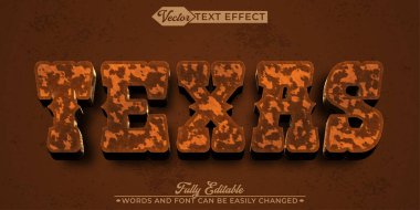 Kumarhane Kovboyu Teksas Vektör Düzenlenebilir Metin Efekti Şablonu
