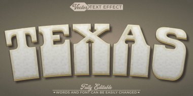 Klasik Kovboy Teksas Vektör Düzenlenebilir Metin Efekti Şablonu