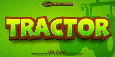 Çizgi film Yeşil Çekici Vektör Düzenlenebilir Metin Efekti Şablonu