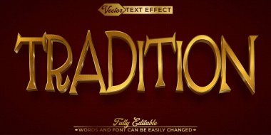 Altın Gelenek Vektör Düzenlenebilir Metin Efekti Şablonu