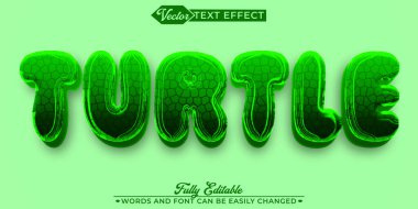Green Reptile Turtle Vector Editable Text Effect Template