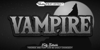  Vampir Siyah Vektör Düzenlenebilir Metin Efekti Şablonu