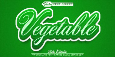 Cartoon Green Vegetable Vector Editable Text Effect Template