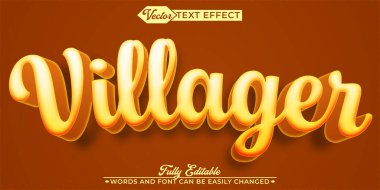 Çiftçi Köyü Vektör Düzenlenebilir Metin Efekti Şablonu