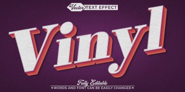 Retro Vinil Vektör Düzenlenebilir Metin Efekti Şablonu