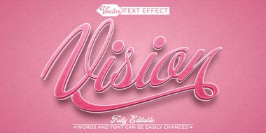 Pembe Şirin Görüntü Vektörü Düzenlenebilir Metin Efekti Şablonu