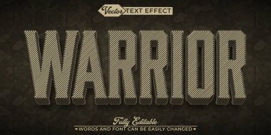 Yeşil Kamuflaj Savaşçısı Vektör Düzenlenebilir Metin Efekti Şablonu