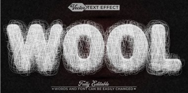 Yün Vektörü Düzenlenebilir Metin Efekti Şablonu
