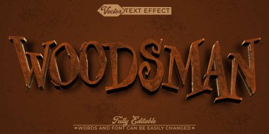 Kahverengi Oduncu Vektör Düzenlenebilir Metin Efekti Şablonu