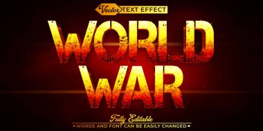 Tarihsel Dünya Savaşı Vektörü Düzenlenebilir Metin Efekti Şablonu