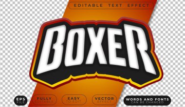 Boksör Dövüş Yüzüğü Spor Tam Düzenlenebilir Vektör Metin Dosyası