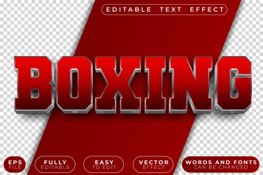 Boks Kırmızı Dövüş Tam Düzenlenebilir Vektör Metin Dosyası