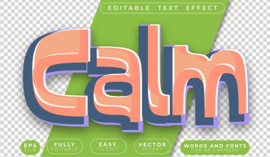 Sakin Çizgi film Tam Düzenlenebilir Vektör Metin Dosyası