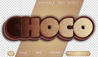 Choco Kahverengi Atıştırmalık Tam Düzenlenebilir Vektör Metin Dosyası