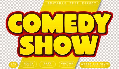 Sarı Komedi Standup Tam Düzenlenebilir Vektör Metin Dosyasını Göster