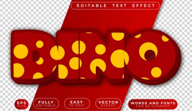Dino Şirin Kırmızı Tam Düzenlenebilir Vektör Metin Dosyası