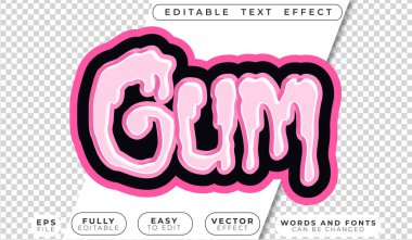 Pembe Sakız Şeker Şekeri Tamamen Düzenlenebilir Vektör Metin Dosyası