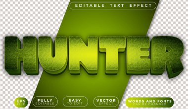 Avcı Yeşil Macera Vahşi Tamamen Düzenlenebilir Vektör Metin Dosyası