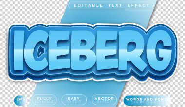 Buzdağı Mavi Soğuk Donmuş Tam Düzenlenebilir Vektör Metin Dosyası