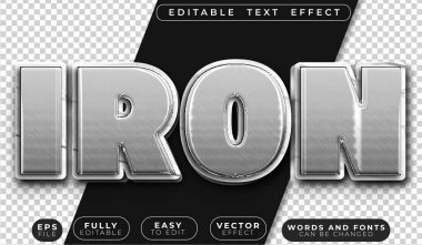 Demir Gümüş Metal Çelik Tam Düzenlenebilir Vektör Metin Dosyası