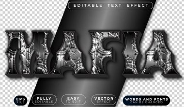 Mafya Siyah Gangster Tam Düzenlenebilir Vektör Metin Dosyası