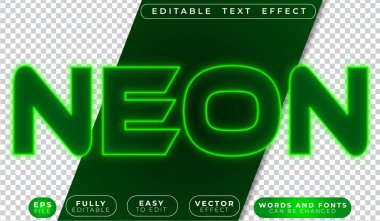 Neon Işıkları Canlı Parıltı Tam Düzenlenebilir Vektör Metin Dosyası