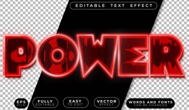 Kırmızı Güç Tam Düzenlenebilir Vektör Metin Dosyası