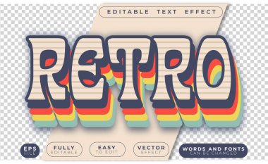 Retro Eski Nostaljik Tamamen Düzenlenebilir Vector Metin Dosyası