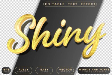 Parlak Parlak Altın Tam Düzenlenebilir Vektör Metin Dosyası